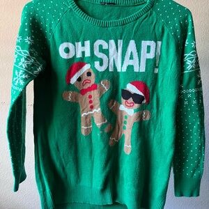 Green 'Oh Snap!' Christmas Kids Sweater